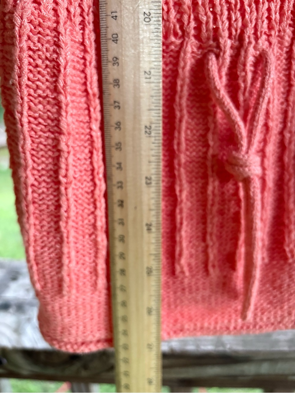 JH Collectibles Coral Knit Cardigan M Cotton Summer Tie Detail 3/4 Sleeves - Picture 6 of 7